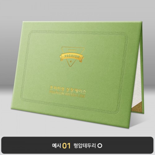 상장케이스_노트북형_올리브_엠보패턴 A26