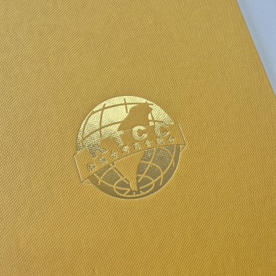 겨자색 엠보패턴 친환경 상장케이스 세로형 SC001198