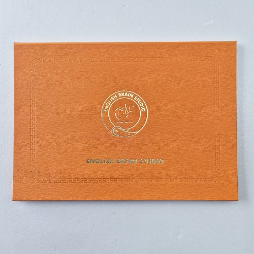 오렌지 엠보패턴 친환경 상장케이스 노트북형 SC001316
