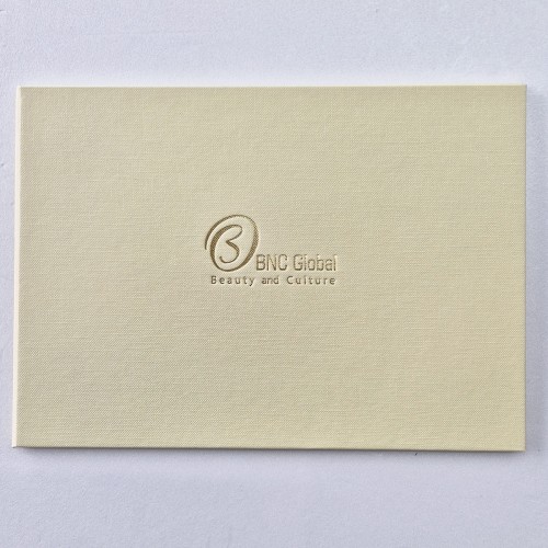 크림 엠보패턴 친환경 상장케이스 가로형 SC001330