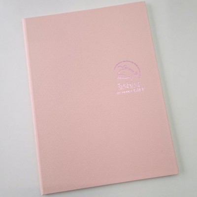 복숭아_엠보패턴 상장케이스 세로형 SC001344