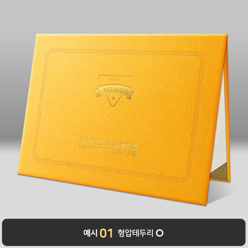 상장케이스_노트북형_노랑_모래패턴 F02